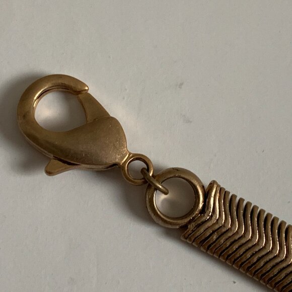 Vintage Gold-Tone Statement Necklace – 17” Snake Chain with Large Round Pendant - Picture 6 of 13